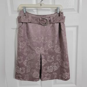 Purificacion Garcia Pencil Skirt Size 6/8 Cotton Silk Blend Spain Elegant Purple